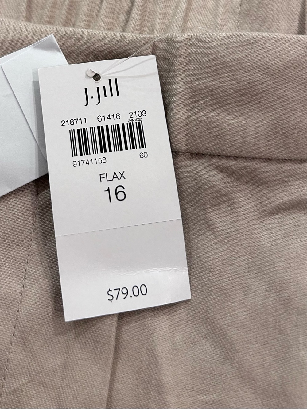 J. Jill Linen Stretch Cropped Pants Size 16 Tan Flax NEW With Tags - Picture 13 of 14